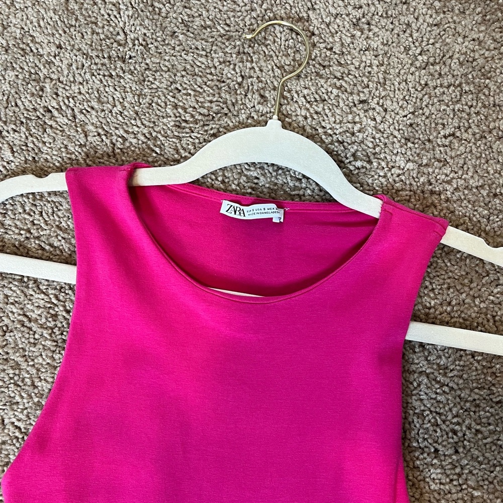 Zara Pink Crop Sleeveless Dress
